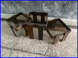Vintage Set of 3 Nesting Coffee Tables Meblo Space Age Mid Century Atomic