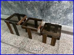 Vintage Set of 3 Nesting Coffee Tables Meblo Space Age Mid Century Atomic