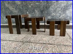 Vintage Set of 3 Nesting Coffee Tables Meblo Space Age Mid Century Atomic