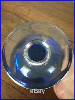 Vintage Signed VSL Mid Century Modern Atomic Cobalt Blue Ashtray #WH-1