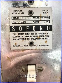 Vintage Sofono Space Master Heater Sputnik Atomic Grey Mid Century Working