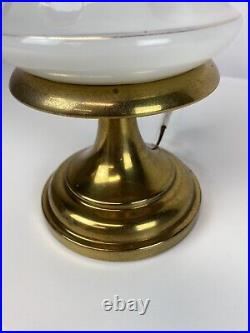 Vintage Space Age Atomic Starburst Milk Glass Mid Century Modern Table Lamp