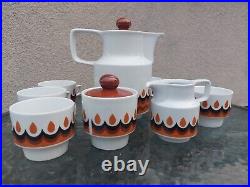 Vintage Space Age Coffee and Tea Set Germany 1970s Mid-Century Ceramic Tea Set