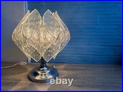 Vintage Table Space Age Acryl Lamp Atomic Design Light Mid Century 1960's Flower