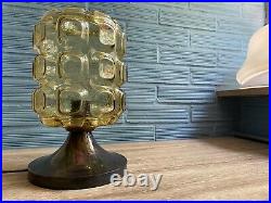 Vintage Table Space Age Glass Lamp Atomic Design Light Mid Century Desk