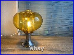Vintage Table Space Age Glass Lamp Atomic Design Light Mid Century Desk Ufo