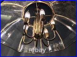 Vintage UFO Chandelier Hanging Fixture Atomic Sputnik Danish Light Mid Century