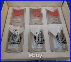 Vintage USSR Atomic Set of VODKA Glasses Mid Century Soviet Set