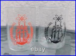 Vintage USSR Atomic Set of VODKA Glasses Mid Century Soviet Set