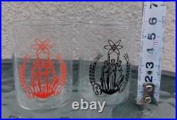 Vintage USSR Atomic Set of VODKA Glasses Mid Century Soviet Set