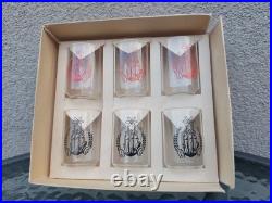 Vintage USSR Atomic Set of VODKA Glasses Mid Century Soviet Set