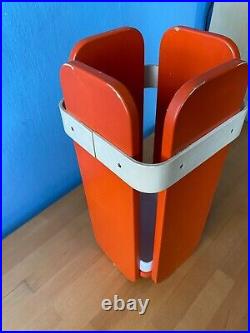 Vintage Umbrella Stand Space Age Mid Century Rack Orange Meblo Design Atomic