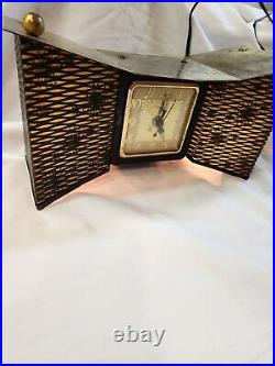 Vintage United Bowtie 340 Atomic Lamp Clock Working Mid Century