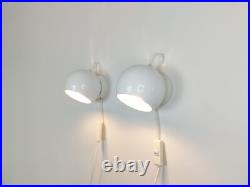 Vintage atomic eyeball wall lamps, 1960s 70s, Artilux Sweden, mid century