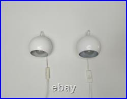 Vintage atomic eyeball wall lamps, 1960s 70s, Artilux Sweden, mid century