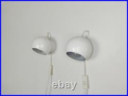 Vintage atomic eyeball wall lamps, 1960s 70s, Artilux Sweden, mid century