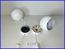 Vintage atomic eyeball wall lamps, 1960s 70s, Artilux Sweden, mid century