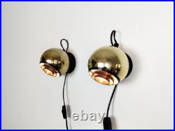 Vintage atomic eyeball wall lamps, 1960s 70s, mid century modern space age Vintage atomic eyeball wall lamps, 1960s 70s, mid century modern space age