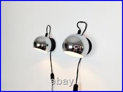 Vintage atomic eyeball wall lamps, 1960s 70s, mid century modern space age Vintage atomic eyeball wall lamps, 1960s 70s, mid century modern space age
