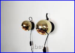Vintage atomic eyeball wall lamps, 1960s 70s, mid century modern space age Vintage atomic eyeball wall lamps, 1960s 70s, mid century modern space age