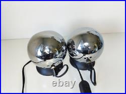 Vintage atomic eyeball wall lamps, 1960s 70s, mid century modern space age Vintage atomic eyeball wall lamps, 1960s 70s, mid century modern space age