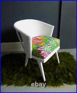 Vintage bedroom chair armchair mid century scissor legs atomic lloyd loom style