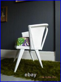 Vintage bedroom chair armchair mid century scissor legs atomic lloyd loom style
