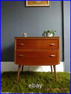 Vintage chest of drawers dansette legs mid century drawers Lebus 60s atomic