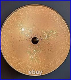 Vintaget 1950s 60s Mid Century Retro Atomic Light Fixture Flush Glass Black Gold