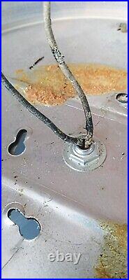 Vintaget 1950s 60s Mid Century Retro Atomic Light Fixture Flush Glass Black Gold