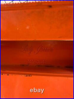 Vtg 50s Atomic Kitchen Orange Cabinet Holder Container Box Storage Mid Century