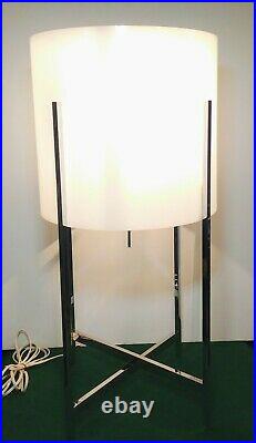 Vtg 60's Paul Mayen Tube Table Lamp Light Mid Century Modern Atomic Retro Rare