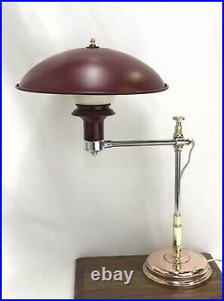 Vtg Atomic Era Sputnik Desk Table Lamp Mid Century Modern Space Age UFO Red MCM