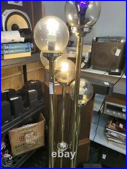 Vtg Floor Lamp 5 Globe Cascade Brass Atomic Sputnik by Clover Mid Century MCM