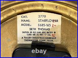 Vtg MCM Seth Thomas Starflower Space Age Atomic Wall Clock Mid Century Modern