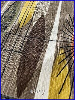 Vtg Mid Century Atomic Barkcloth Upholstery Fabric Abstract Mobiles Pattern