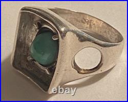 Vtg Mid Century Atomic Danish Modern Sterling Silver Ring 6.5