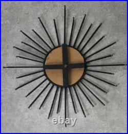 Vtg Mid Century Atomic Modern 17 Sunburst Starburst Wall Art Mirror FREEUSHIP