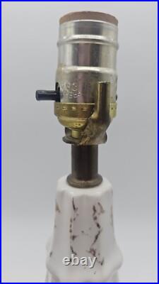 Vtg Mid Century Modern Atomic Table Lamp Retro MCM Ceramic White Gold Splotches