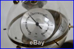 Vtg Mid Century Modern German Brass Sputnik Atomic Weather Station Thermometer