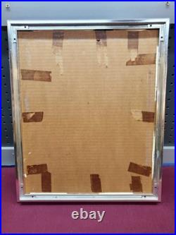 Vtg Mid Century Modern Wall Mirror Atomic Brown Rainbow Arch 60s70s Signed