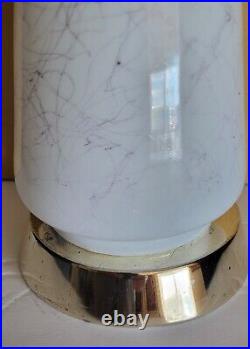 Vtg Mid Century Modern White Glass Genie Bottle & Brass Atomic Starburst Lamp