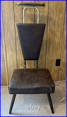 Vtg Nova Valet Butler Dressing Chair 1960s Atomic Mid Century Modern Brown NY US