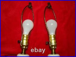 Vtg Pair KRON White Mid Century 60's Bubble Ball Orb Atomic Retro Table Lamps