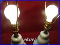 Vtg Pair KRON White Mid Century 60's Bubble Ball Orb Atomic Retro Table Lamps