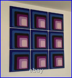 XL 1960s / 70s Geometric Op Art Space Age Fabric Mod Retro Textile Wall Hanging XL 1960s / 70s Geometric Op Art Space Age Fabric Mod Retro Textile Wall Hanging