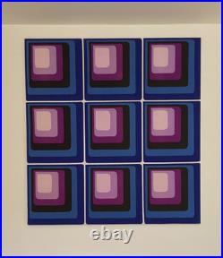 XL 1960s / 70s Geometric Op Art Space Age Fabric Mod Retro Textile Wall Hanging XL 1960s / 70s Geometric Op Art Space Age Fabric Mod Retro Textile Wall Hanging