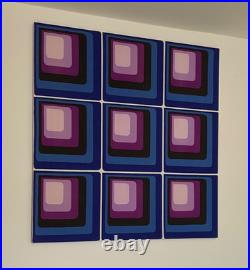 XL 1960s / 70s Geometric Op Art Space Age Fabric Mod Retro Textile Wall Hanging XL 1960s / 70s Geometric Op Art Space Age Fabric Mod Retro Textile Wall Hanging