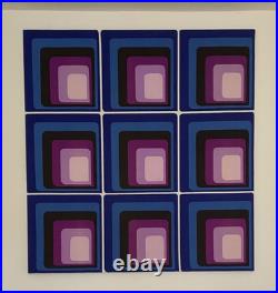 XL 1960s / 70s Geometric Op Art Space Age Fabric Mod Retro Textile Wall Hanging XL 1960s / 70s Geometric Op Art Space Age Fabric Mod Retro Textile Wall Hanging
